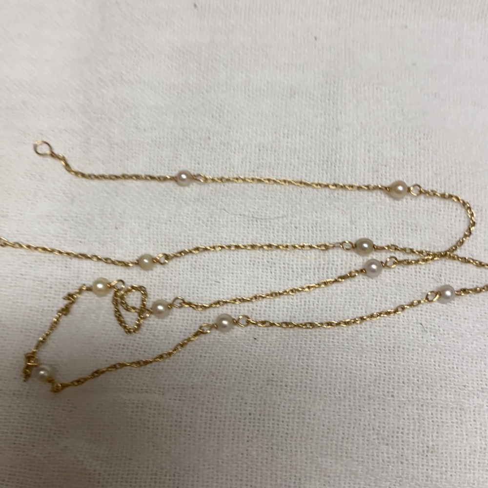 Pearl necklace 14k estate jewelry